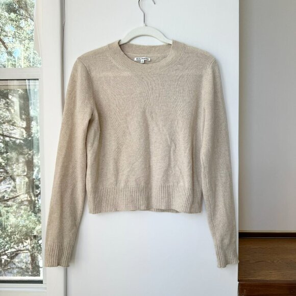 Reformation Dana Cashmere Crew Sweater Long Sleeve Cream in Wheat Small - Picture 3 of 8